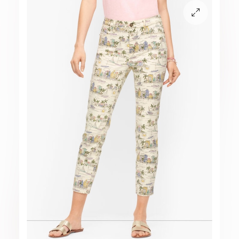 TALBOTS JEGGING CROPS - SCENIC CURAÇAO WOMENS SIZE 4